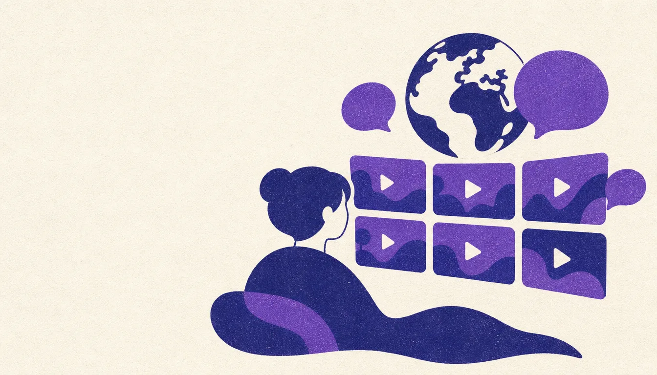 海外動画チャンネルを視聴するイメージイラスト
